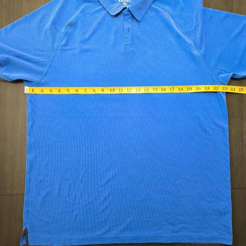 Rhone Delta Pique Polo Shirt Mens Size XL Blue Short Sleeve Performance - Picture 6 of 9